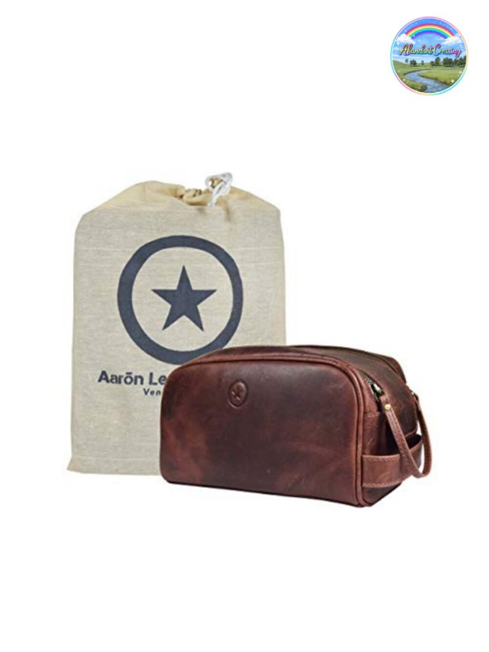 Leather Toiletry Travel Pouch Waterproof Lining King-Size Dopp Kit Handcrafted